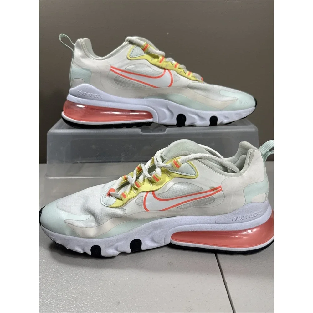 Nike Air Max 270 React Pale Ivory Running Shoes CV8818-102 Women's Size 8 EUC!!!